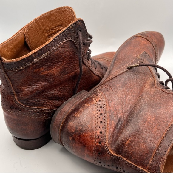 **RARE** VINTAGE MASSIMO DUTTI ALL LEATHER LACE UP ANKLE BOOTS - Picture 11 of 14